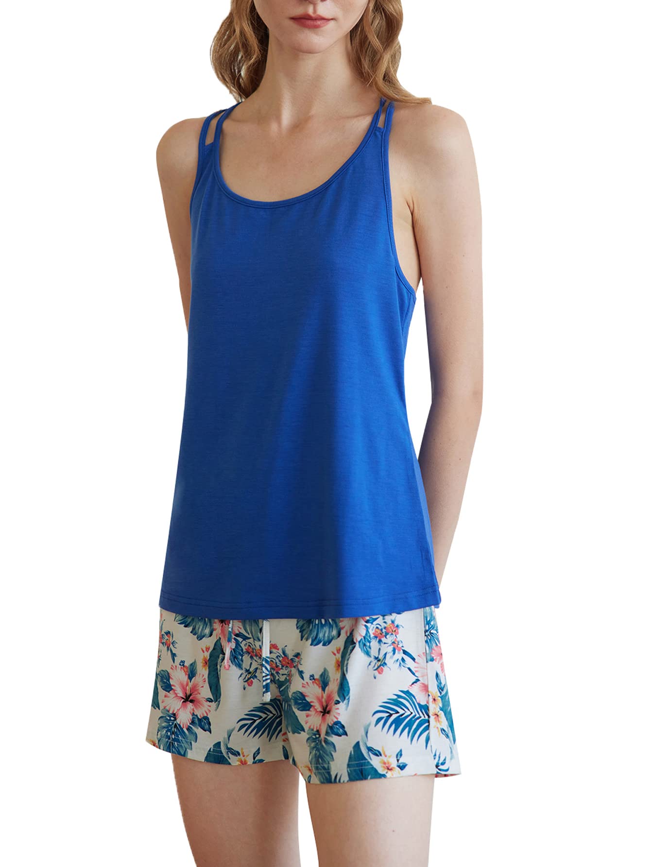 Women's Tank Top and Tropical Print Shorts Pajama Set – Latuza