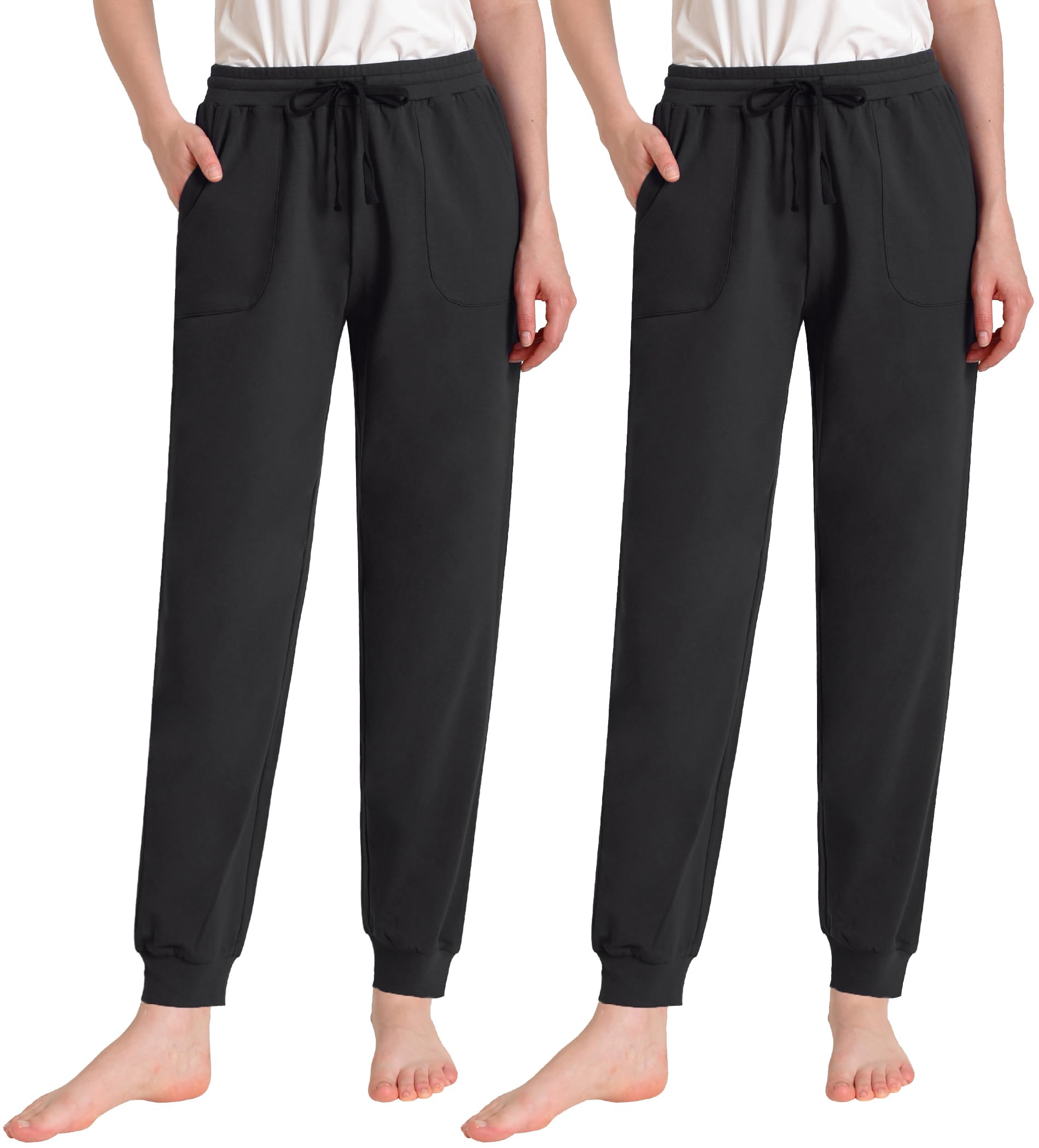 Women's Lounge Pants with Pockets Comfy Cotton PJ Bottoms