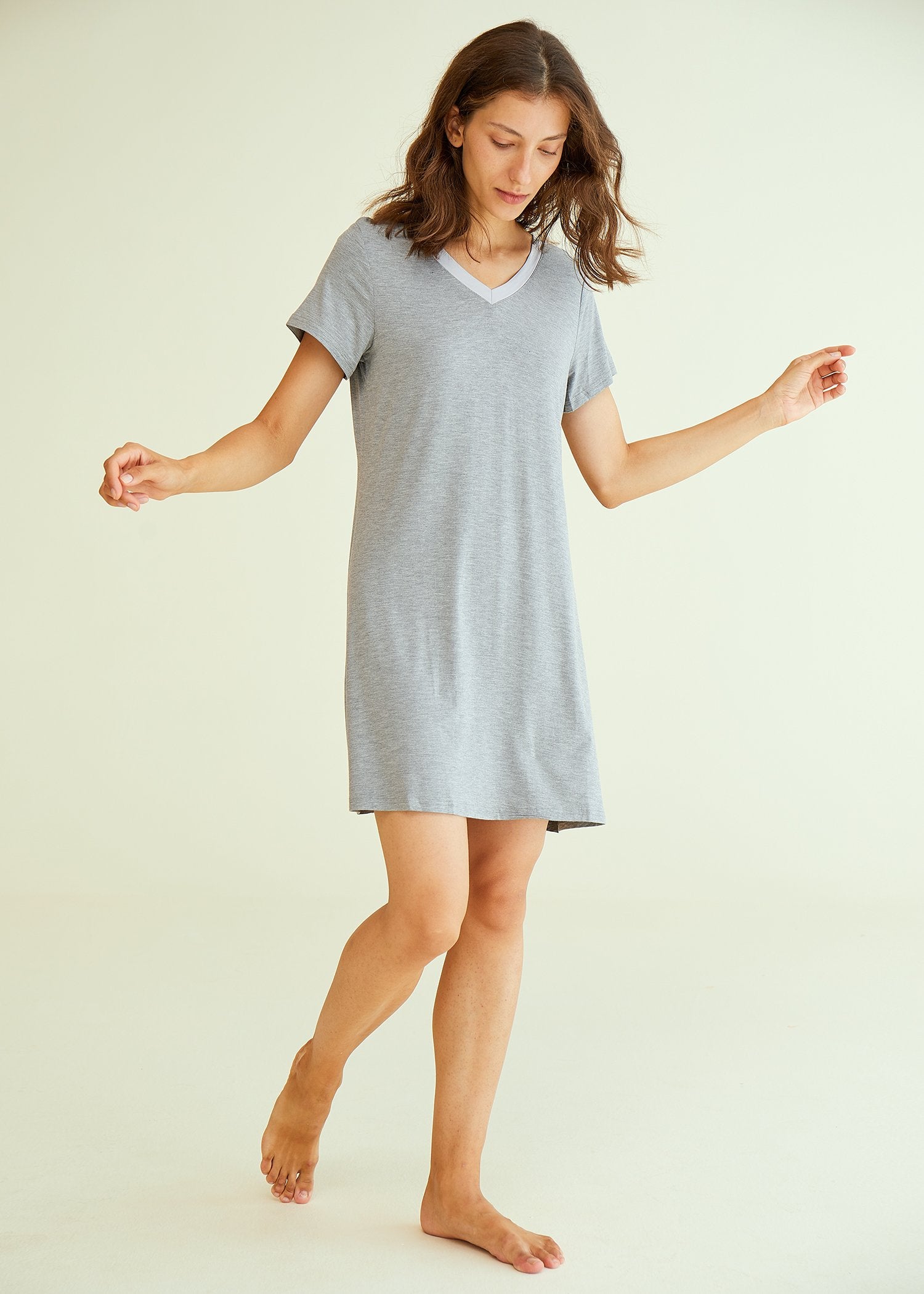 Joyspun Women's Short Sleeve Sleep Shirts, 2-Pack, Sizes S/M to 2X/3X 