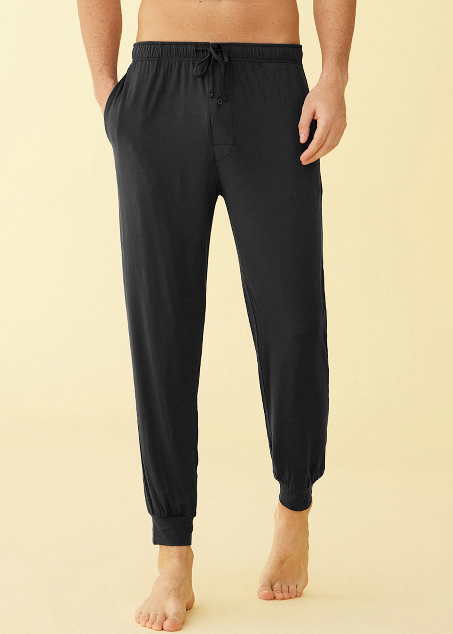 Latuza Women's Cotton Pajama Joggers Knit Lounge Pants, Black