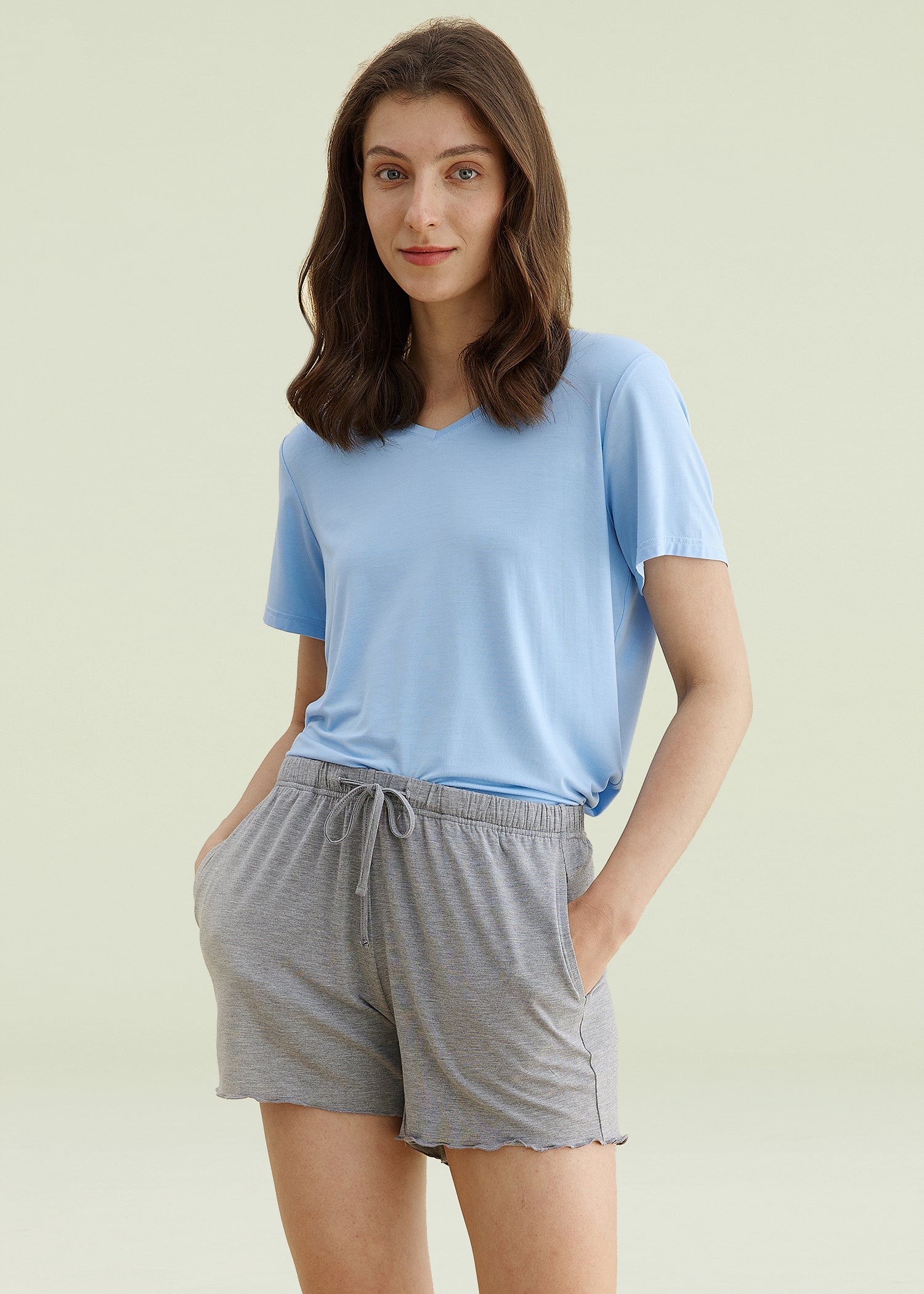 Women Pajama Shorts Comfy Lounge Bottom with Pockets Drawstring Pj