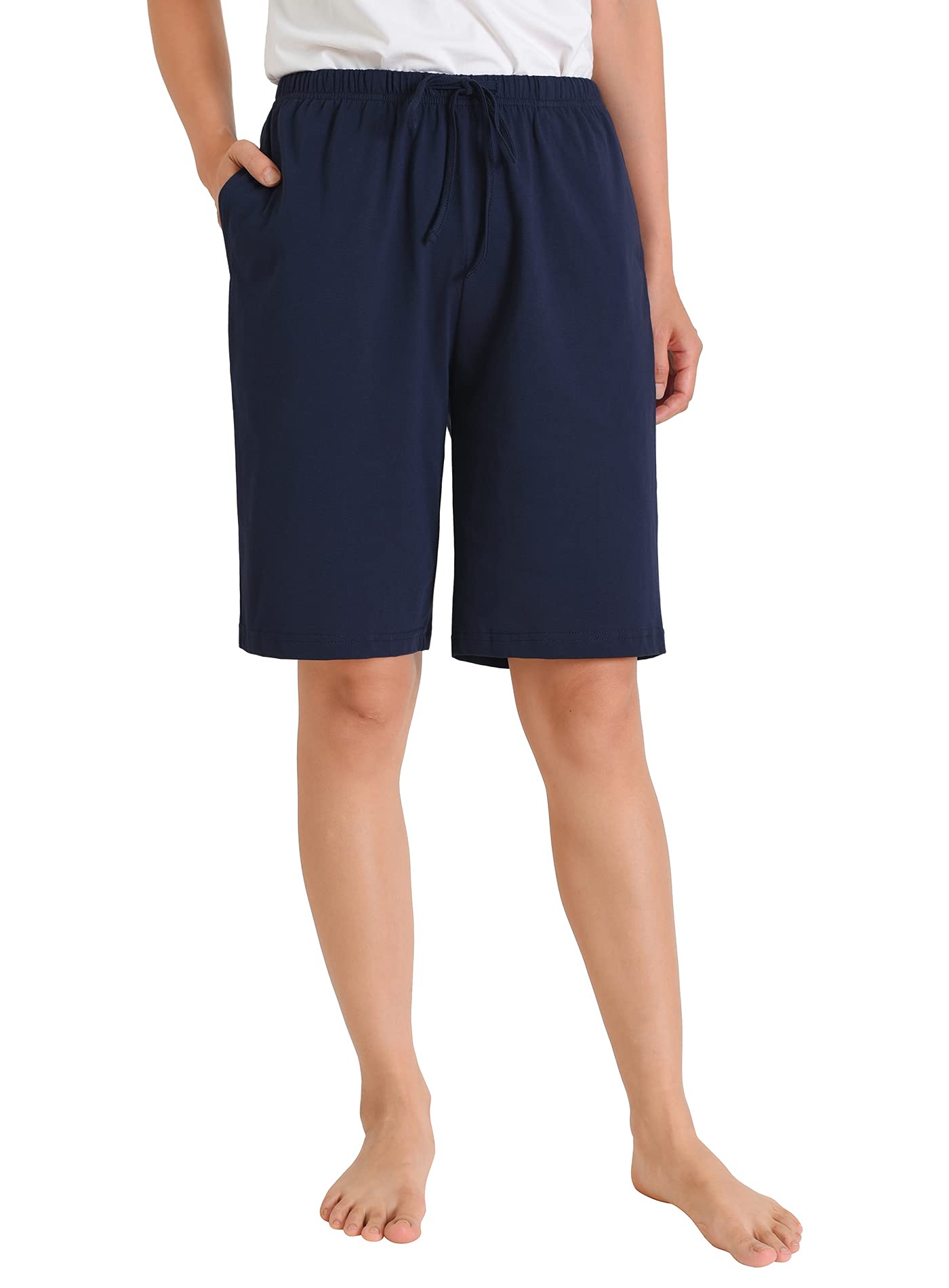 Women's Cotton Pajama Shorts Knit Lounge Shorts with Pockets