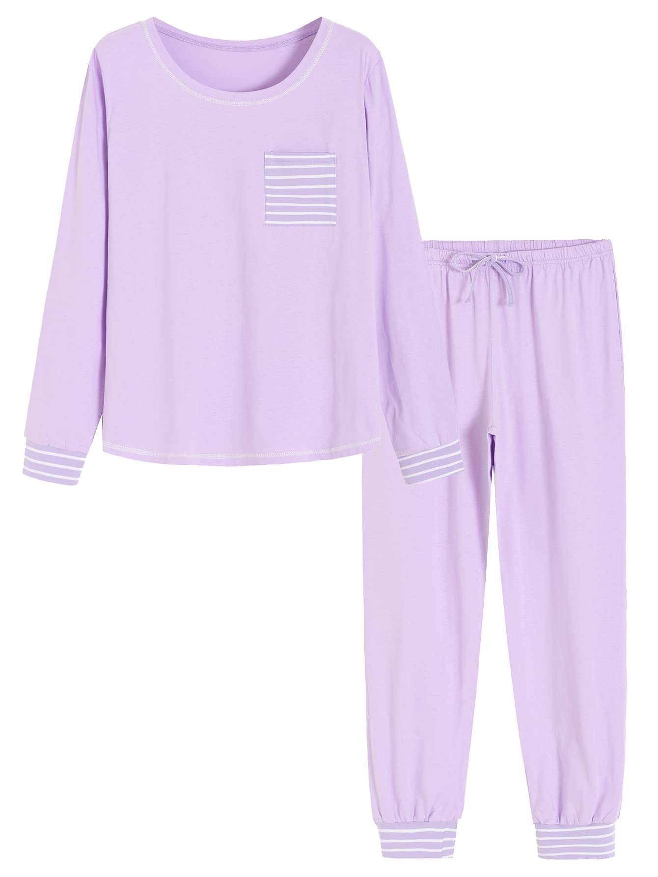 Women s Cotton Pajama Set Long Sleeve Sleepwear Latuza