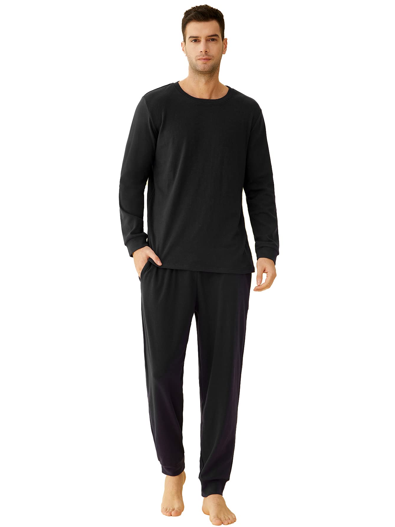 Men's Long Sleeves Sleep Top Jogger Pajama Pants Lounge Set – Latuza