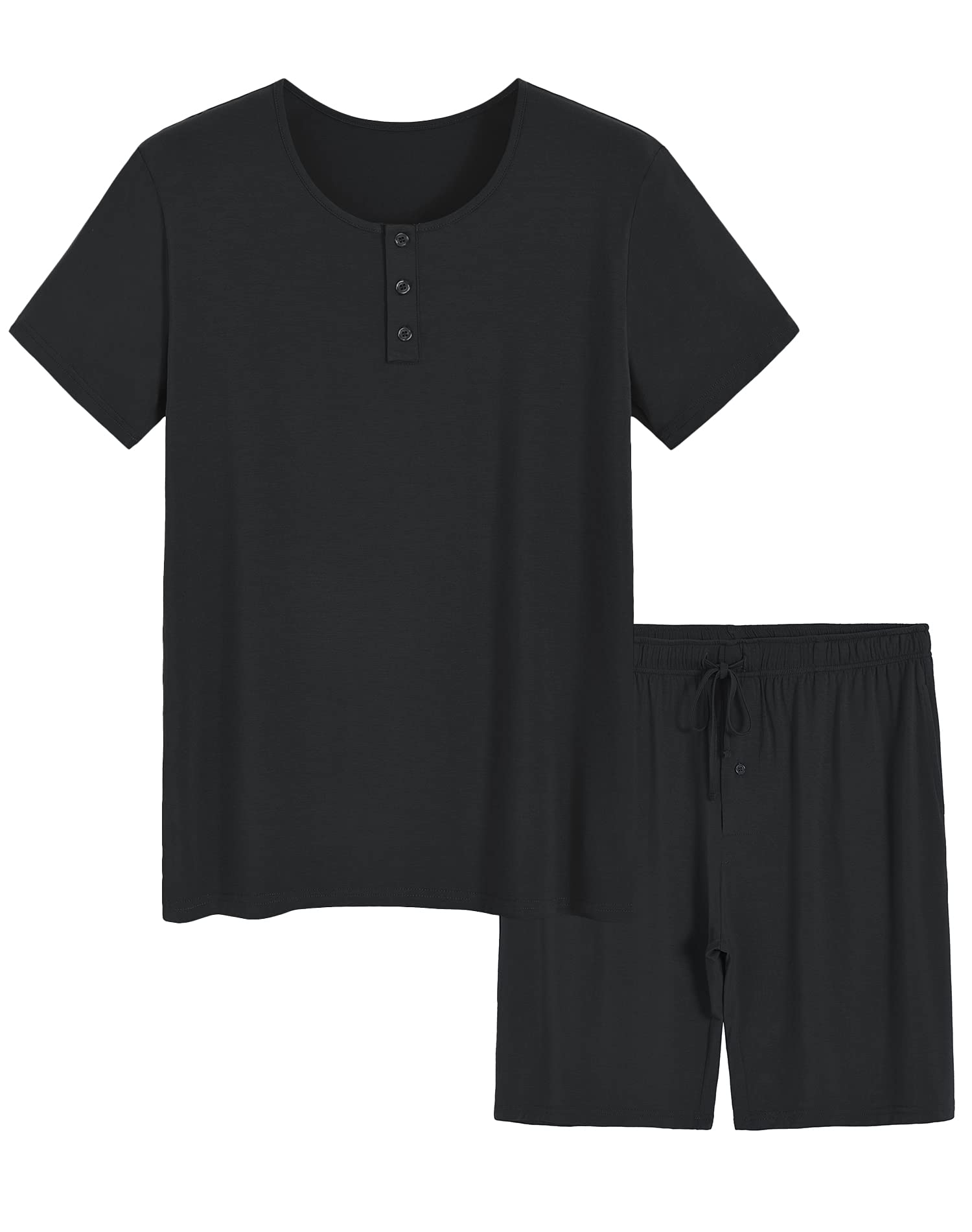 Men's Bamboo Viscose Henley Shirt Lounge Shorts Pajama Set – Latuza