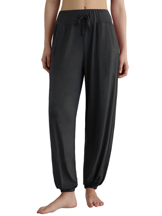 Latuza Women's Cotton Pajama Joggers Knit Lounge Pants, Black