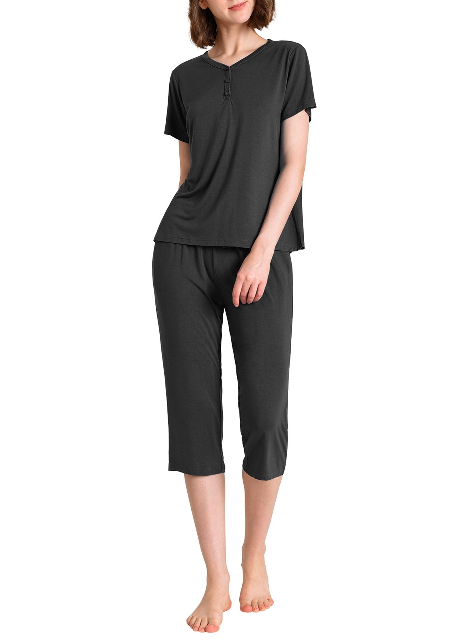 Women's Capri Pajamas Set Soft Comfy Viscose – Latuza