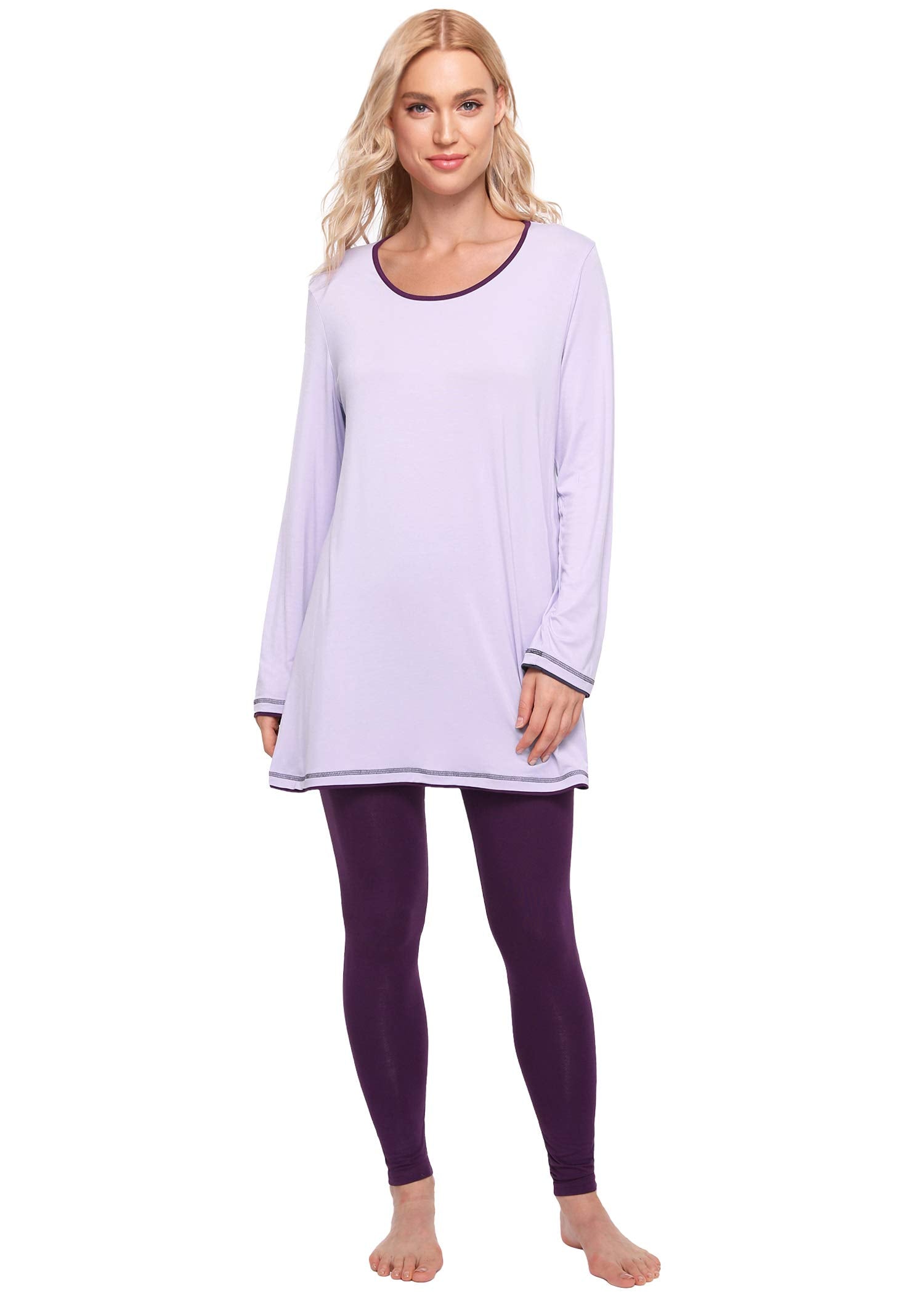 Tunic Tops To Wear With Leggings Fall Clothes For Women Tunics Top For  Leggings Shirts Long Sleeve Crew Neck Solid Fashion Comfy Pullover Blouses  Black S - Walmart.com