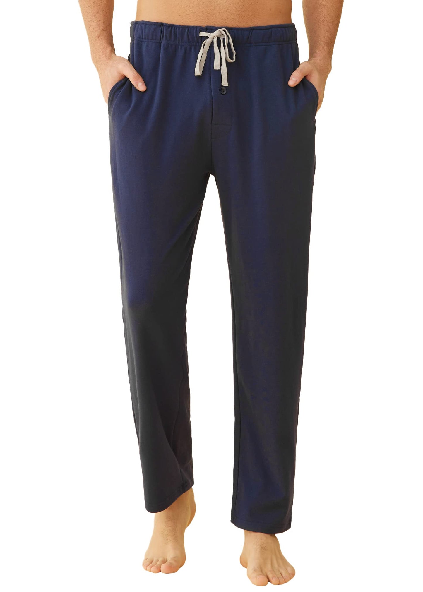 Men's Cotton Pajamas Set Striped Top Sleep Pants with Pockets – Latuza