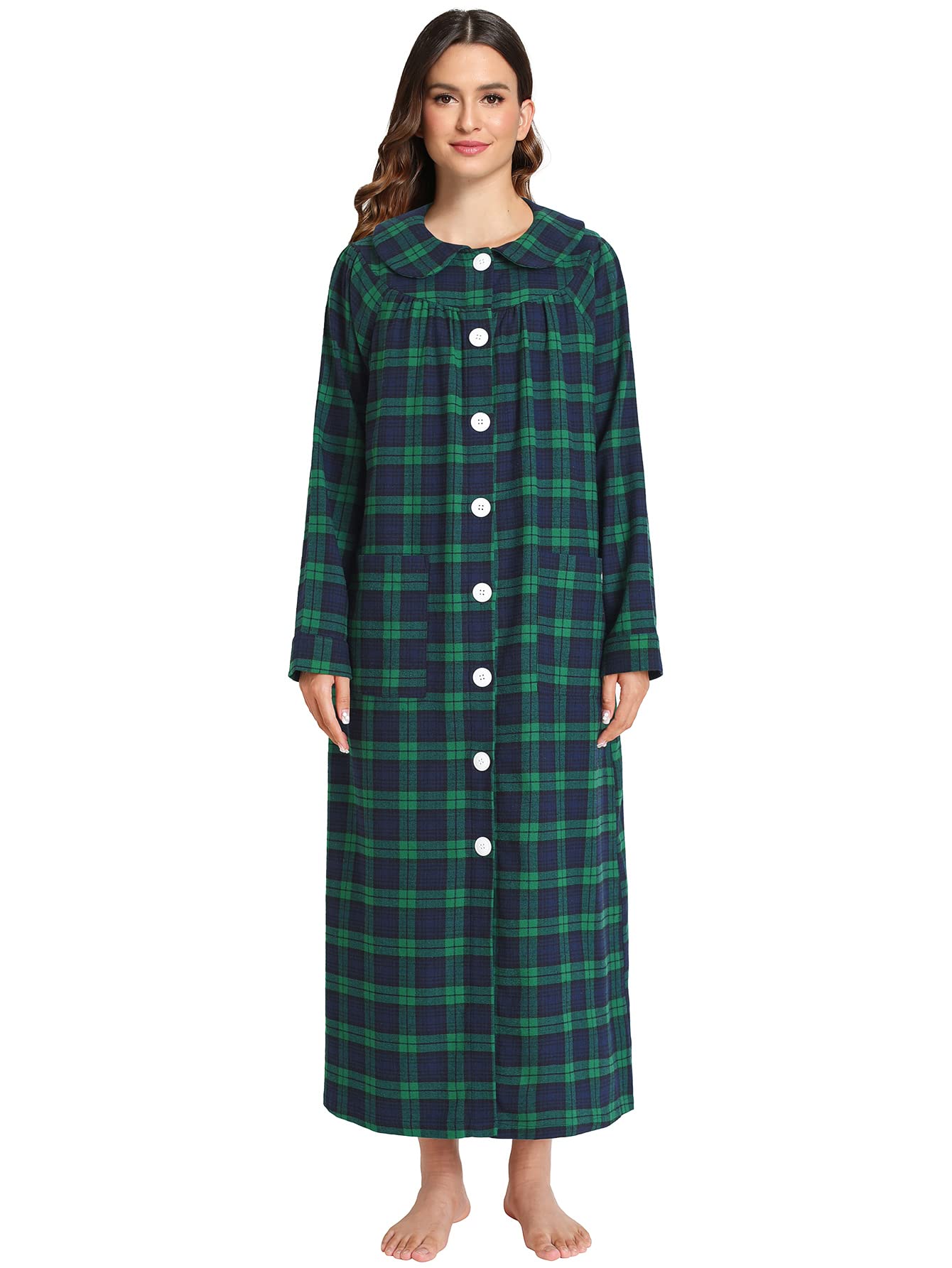 Women's button up on sale housecoat