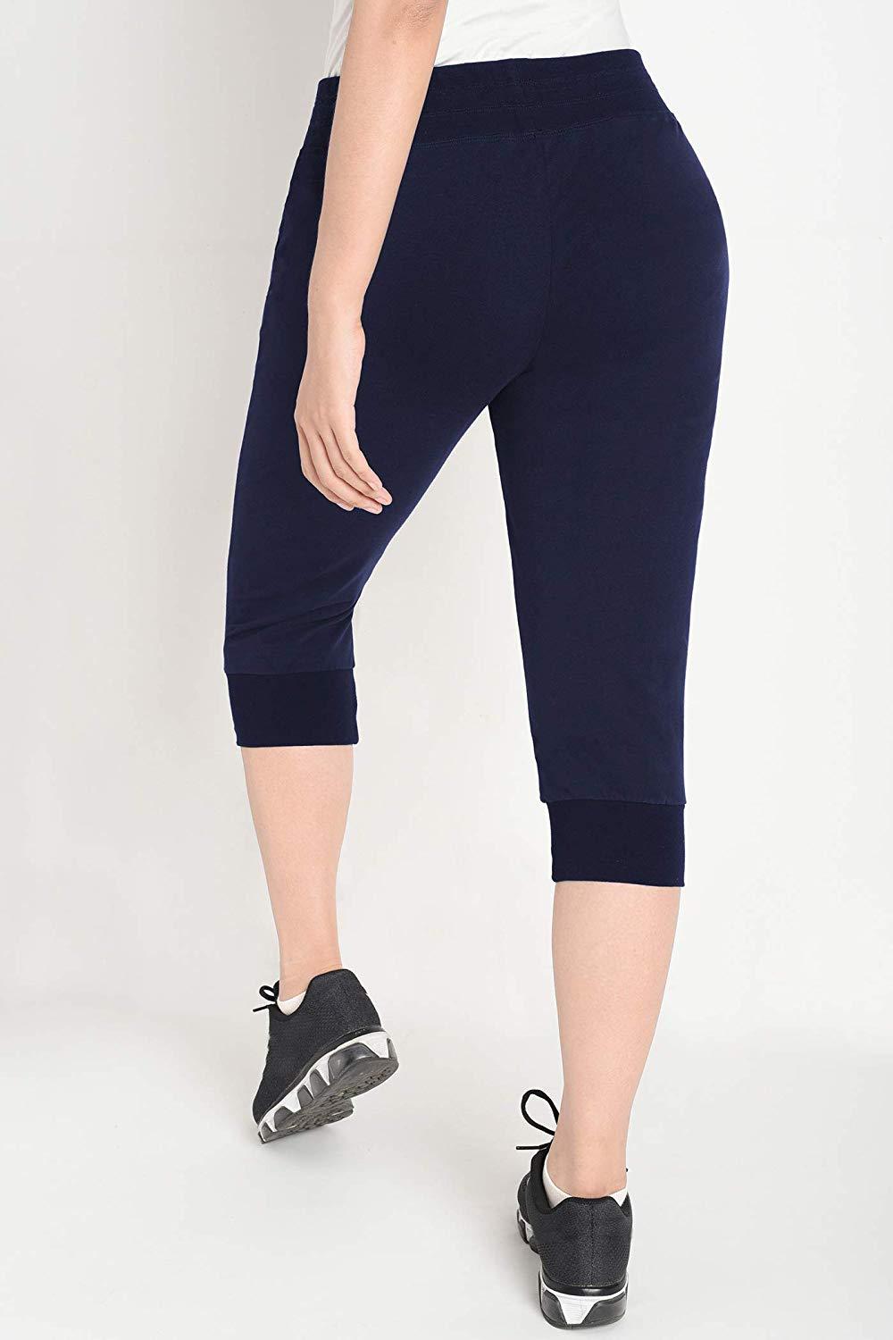Women's Cotton Joggers Knit Capri Pants with Pockets – Latuza