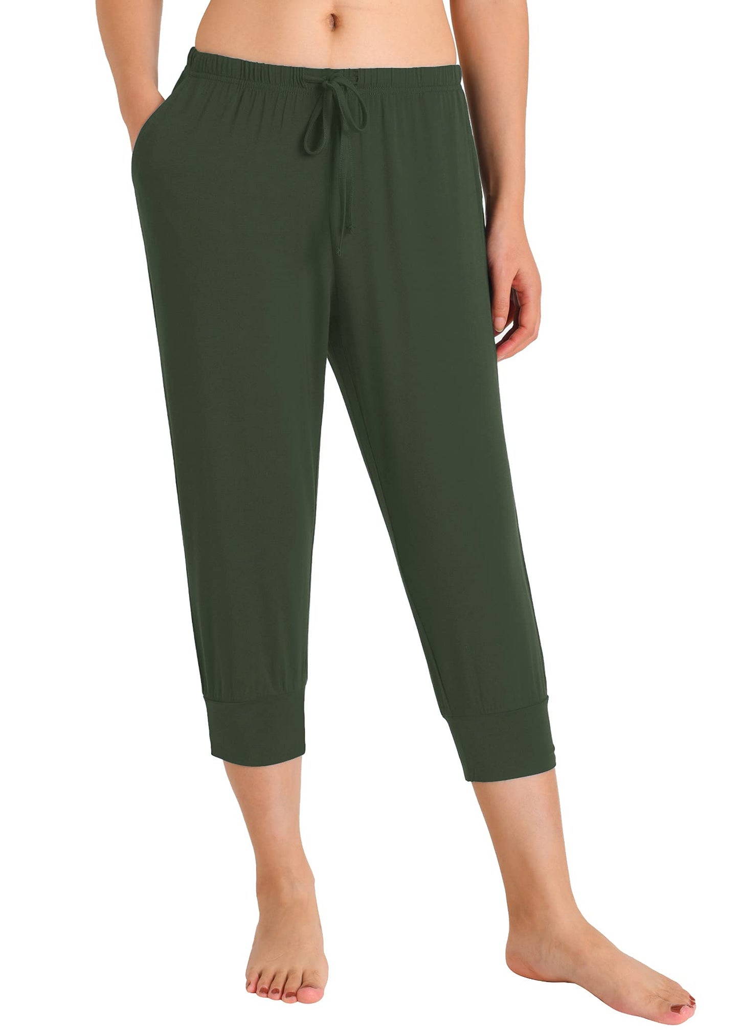 Kora Tapered Jogger Pants-Latte Brown-Bamboo- Women's Green