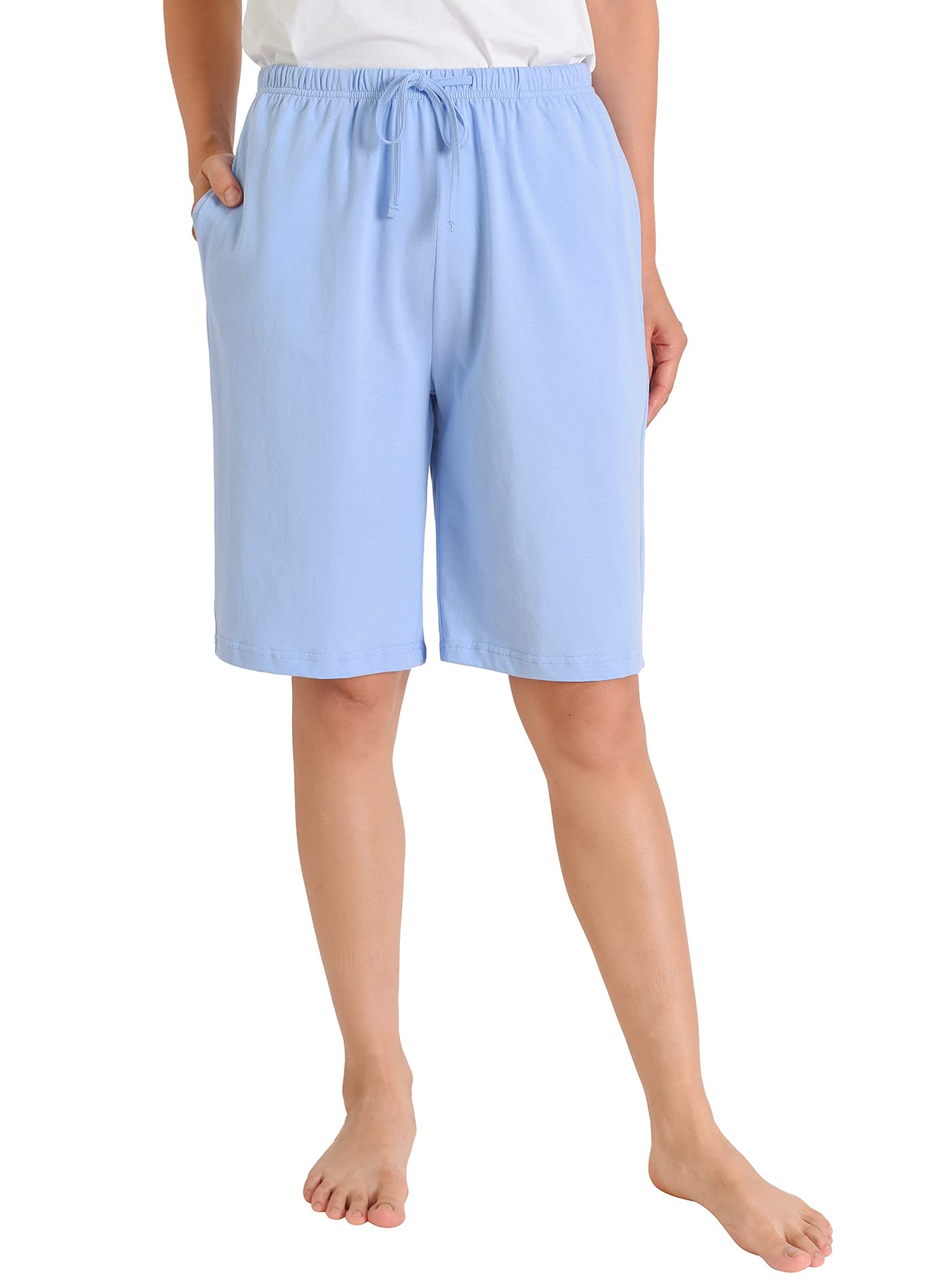 Women s Cotton Pajama Shorts Soft Bermuda Sleep Shorts