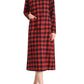 Women's Cotton Flannel Nightgown Long Sleeve Midi Nightgown - Latuza