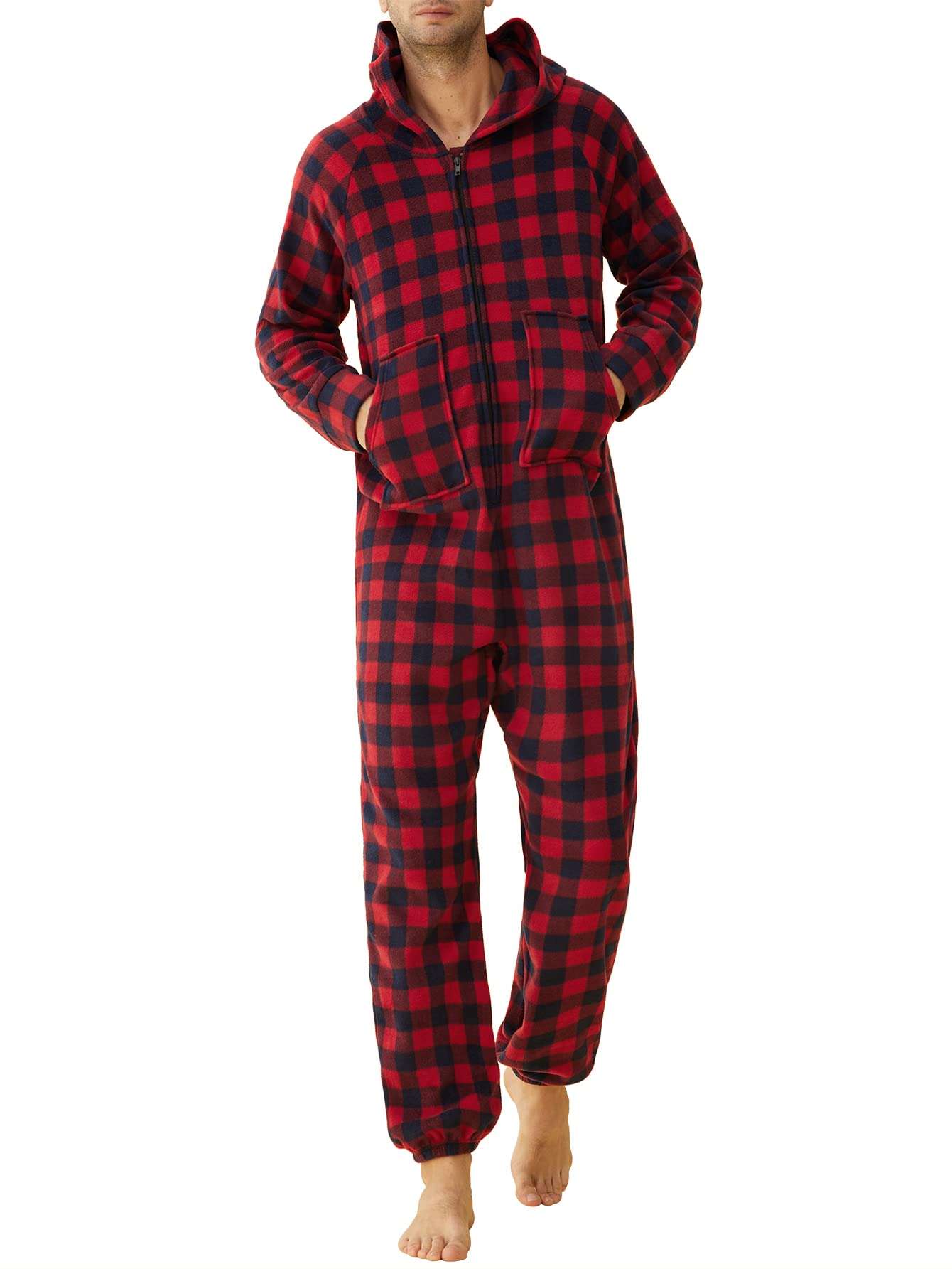 Flannel onesie best sale with hood