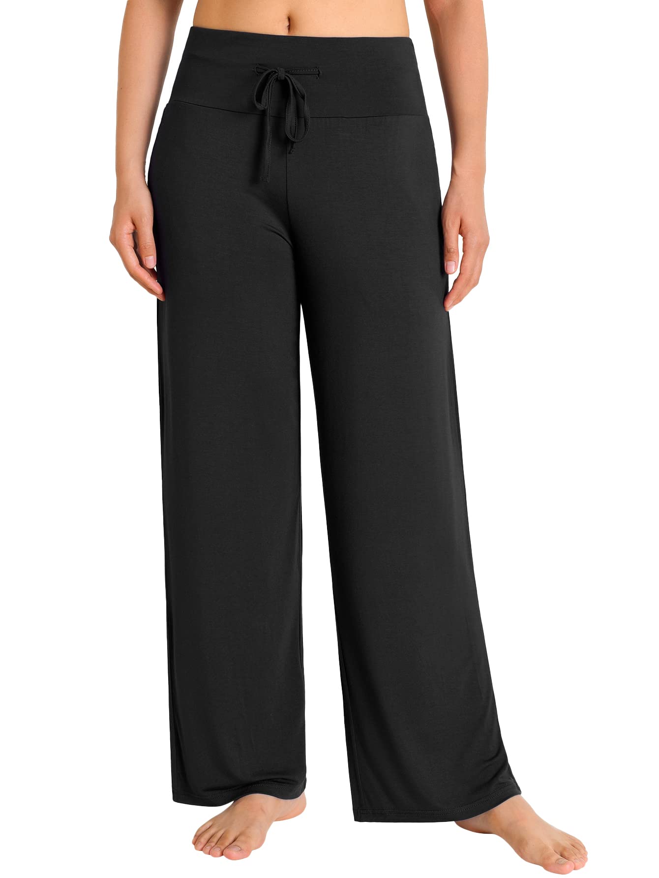 ALWAYS Women's Comfy Palazzo Lounge Pants - Wide Leg Premium Soft Casual  Pajama Pants Black Rose S : : Clothing, Shoes & Accessories