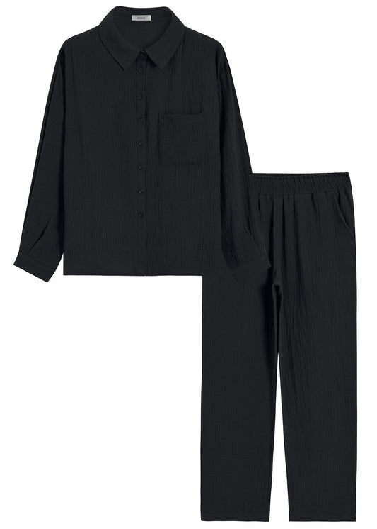  Latuza Women's Plus Size Pajama Set Soft Viscose Tops Pants  Sleepwear XL Black : Clothing, Shoes & Jewelry