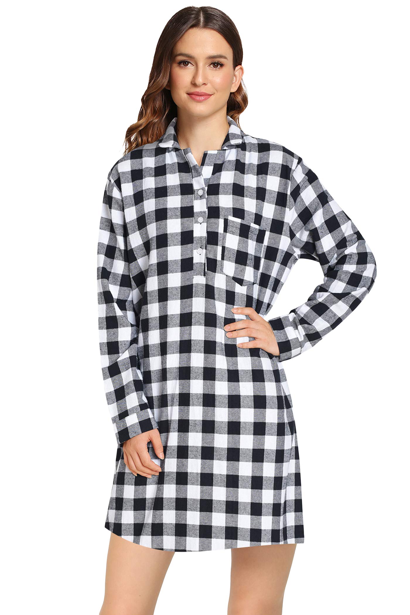 Black and white buffalo plaid online nightgown