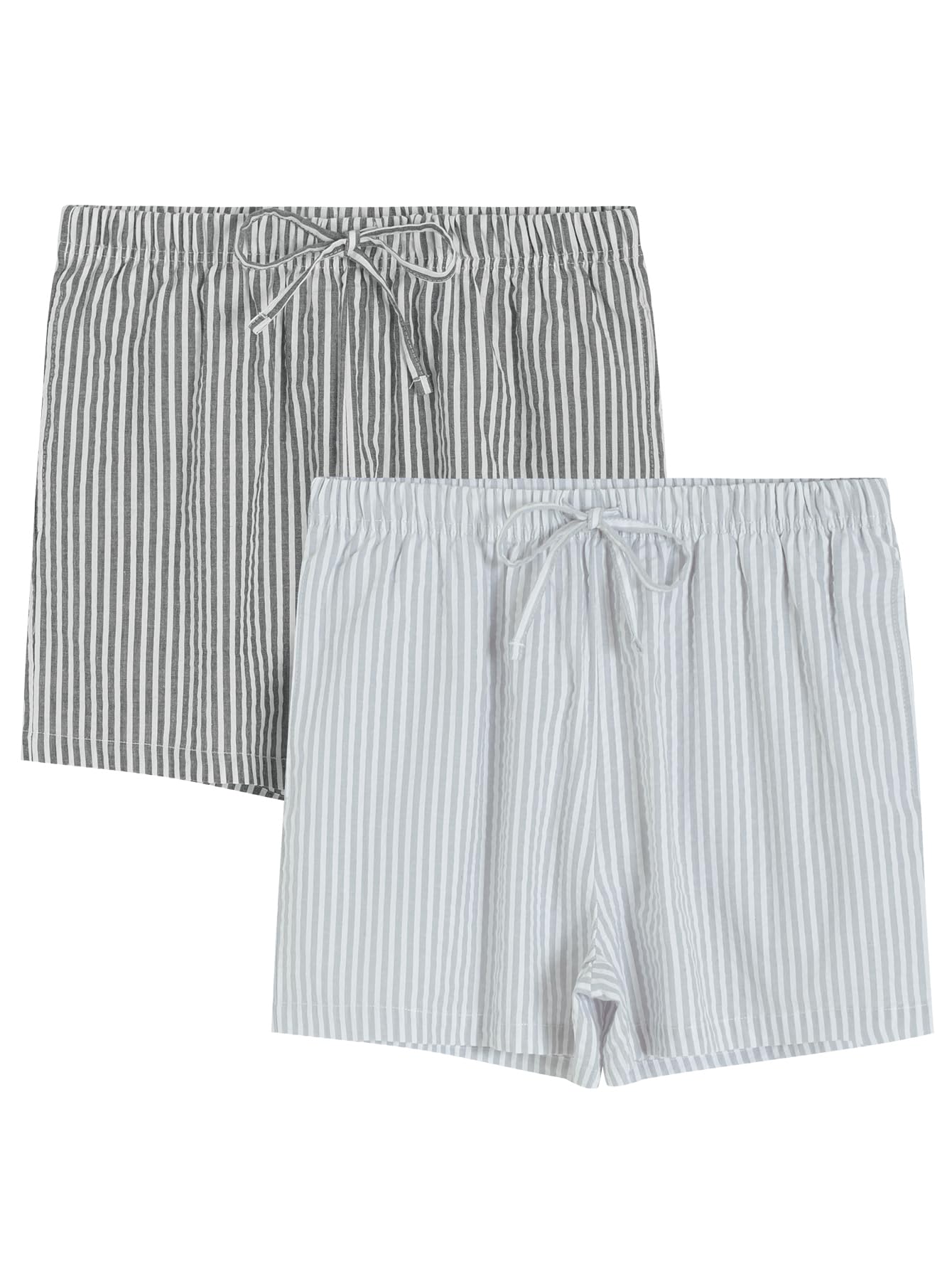 Women's Cotton Pajama Shorts Soft Seersucker Sleep Shorts Pack