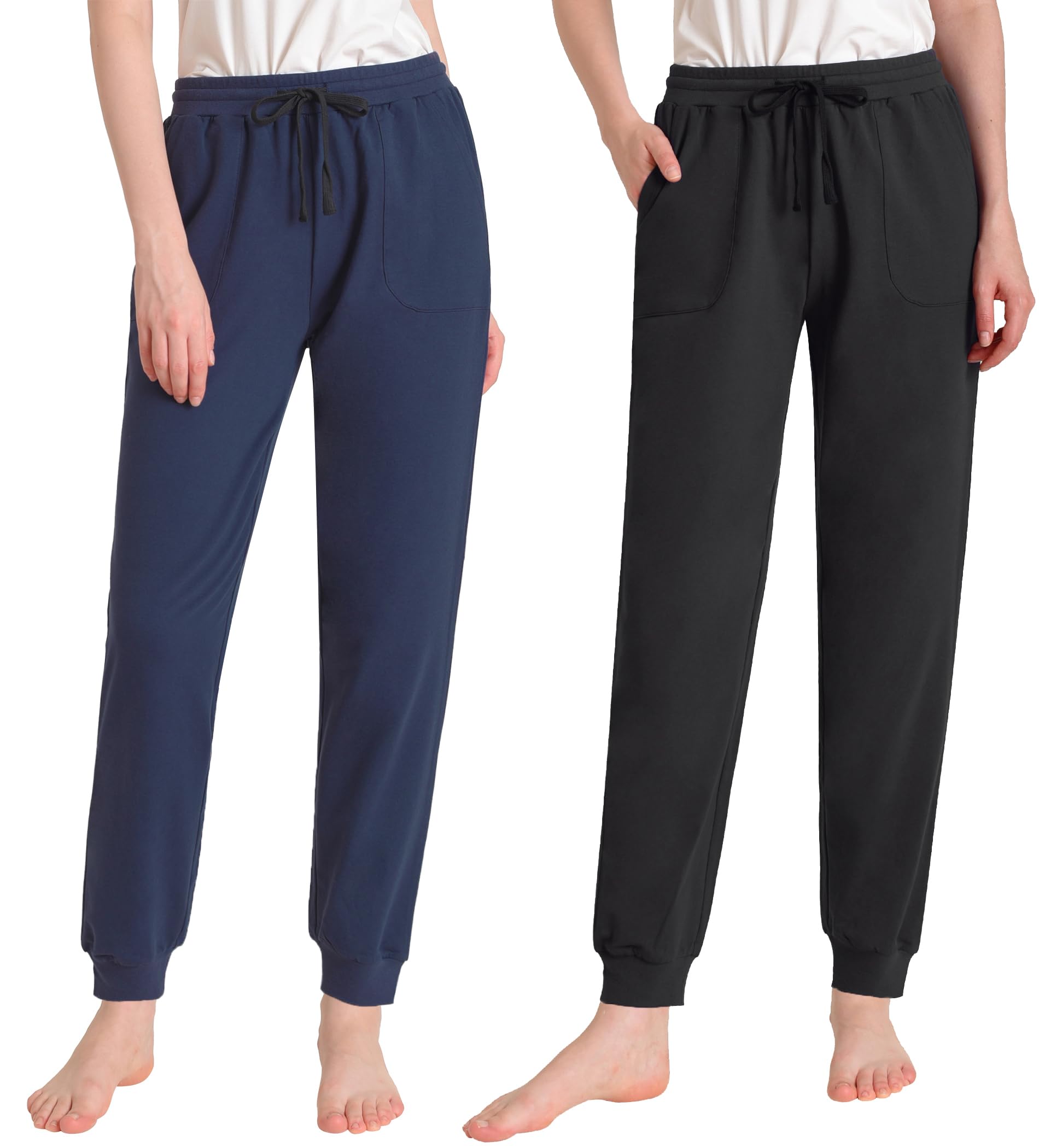 Women's Lounge Pants with Pockets Comfy Cotton PJ Bottoms