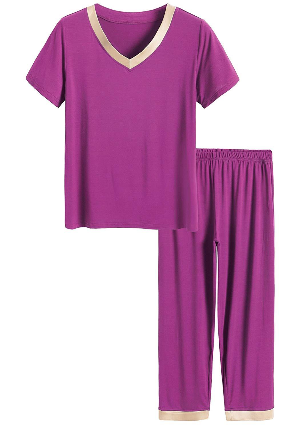 Women's v neck online pajama set