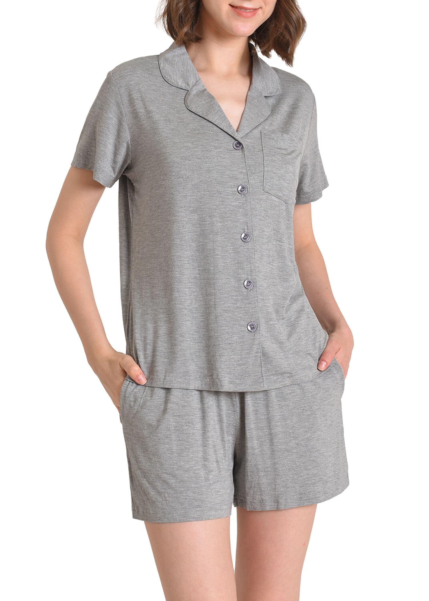 Women's Button Down Pajamas Set Cooling Viscose – Latuza