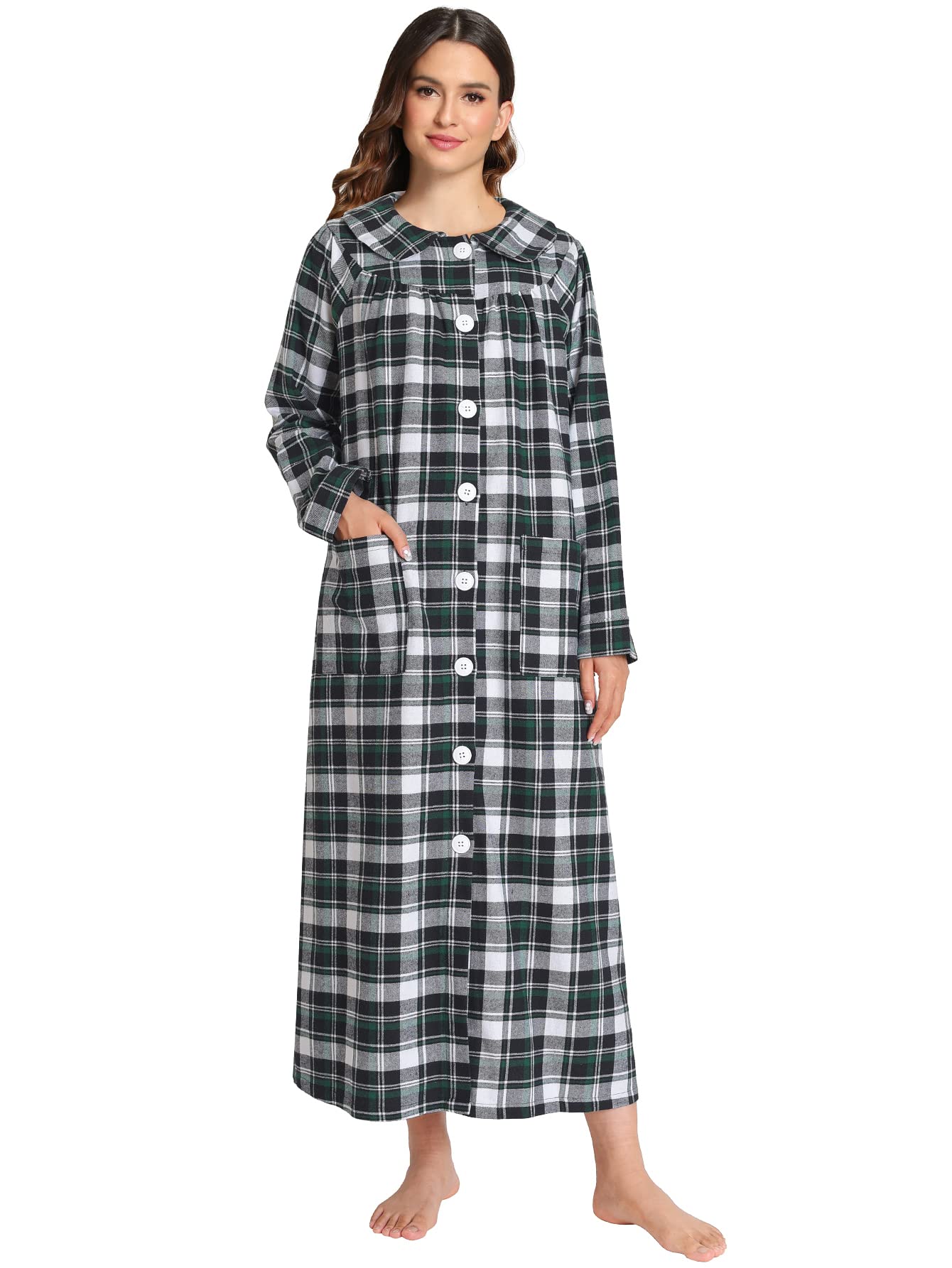 Flannel hot sale duster housecoat