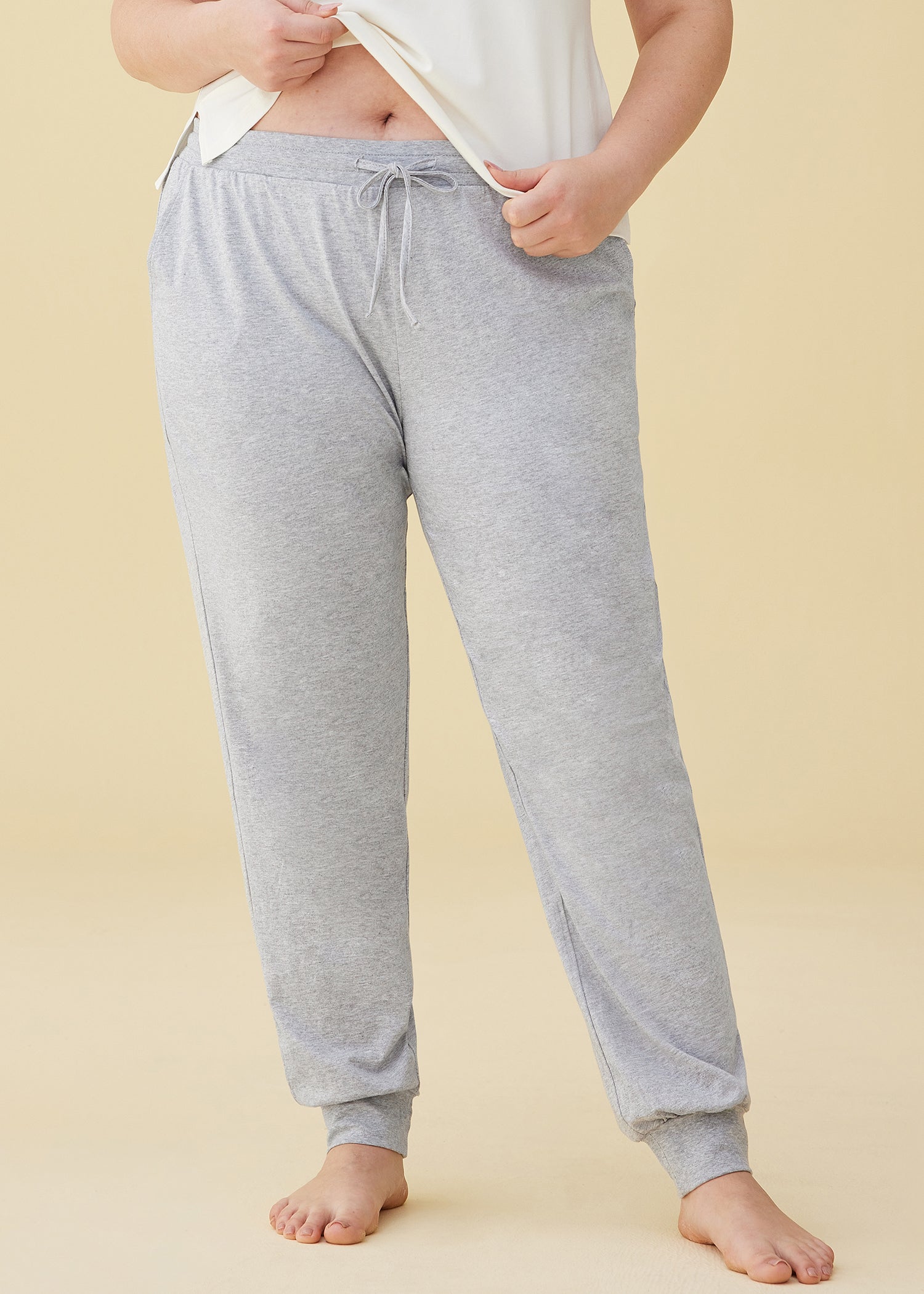 Women's Cotton Pajama Joggers Knit Lounge Pants
