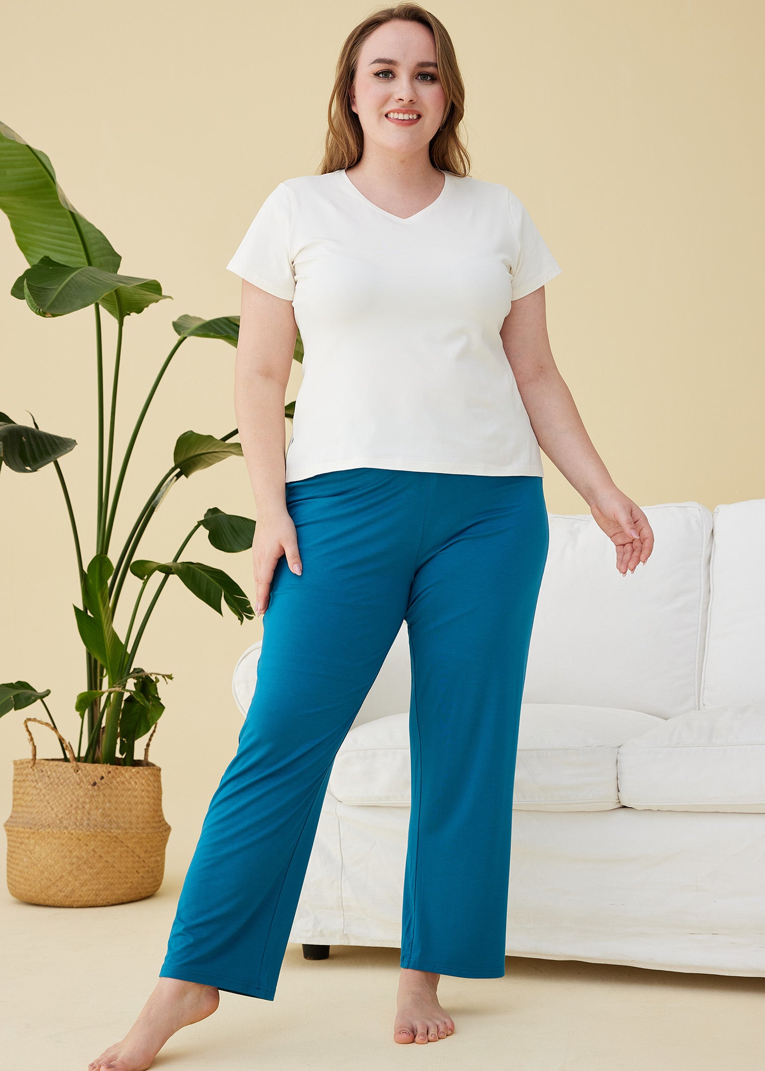 Plus size discount knit pajama pants