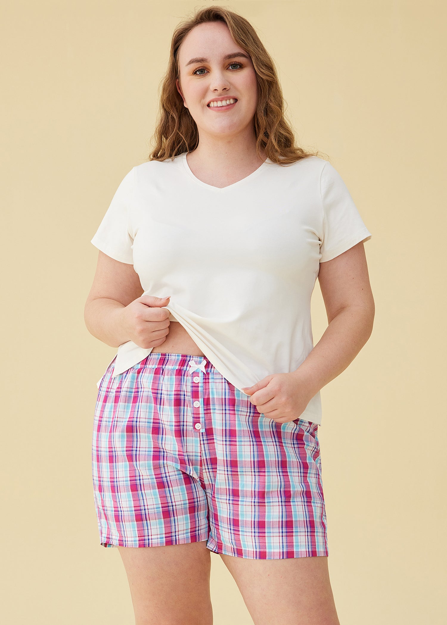 Plus size best sale cotton pajama shorts