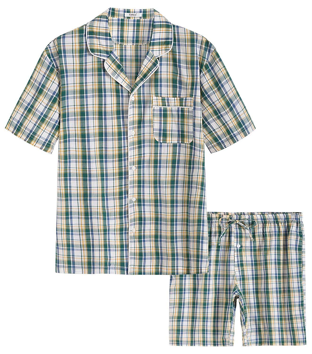 Men's cotton discount short pajama sets