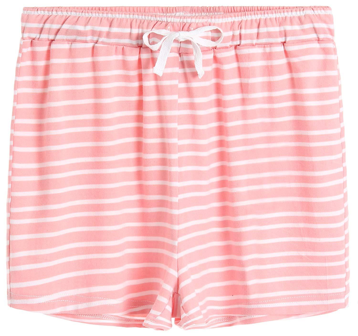 Latuza Women's Sleepwear Cotton Plaid Pajama Boxer Shorts XL Pink