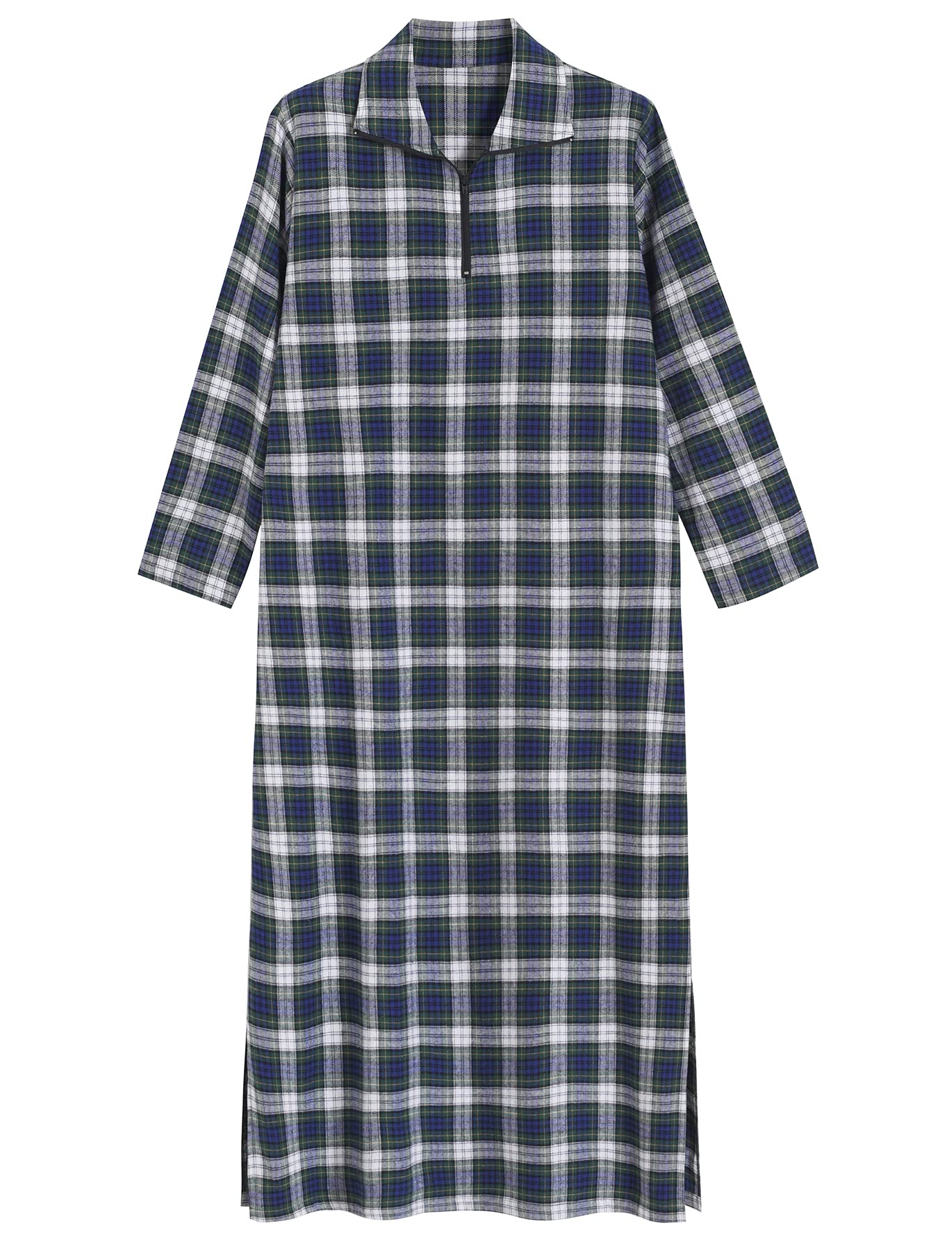 Women s Long Flannel Nightgown Long Sleeve Full Length Latuza