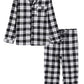 Men’s Cotton Pajama Set Plaid Woven Sleepwear - Latuza