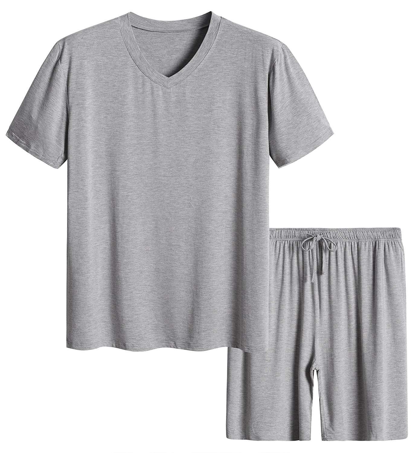 Mens summer best sale short pajama sets