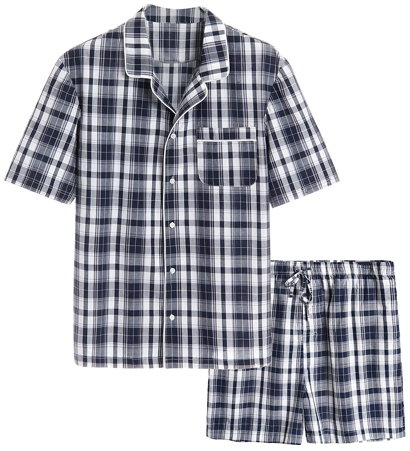 Mens cotton pajama short sets new arrivals