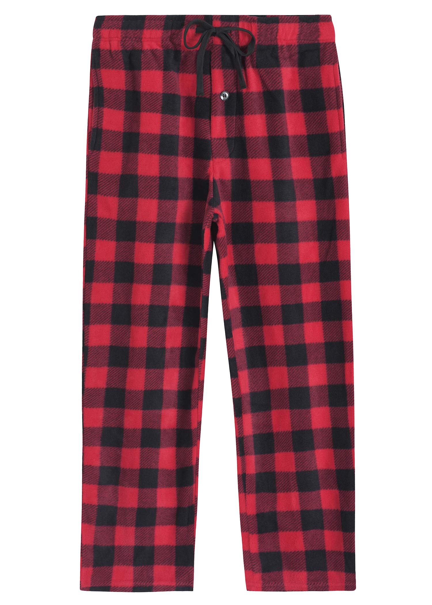 Men s Fleece Plaid Lounge Pajama Pants with Pockets Latuza