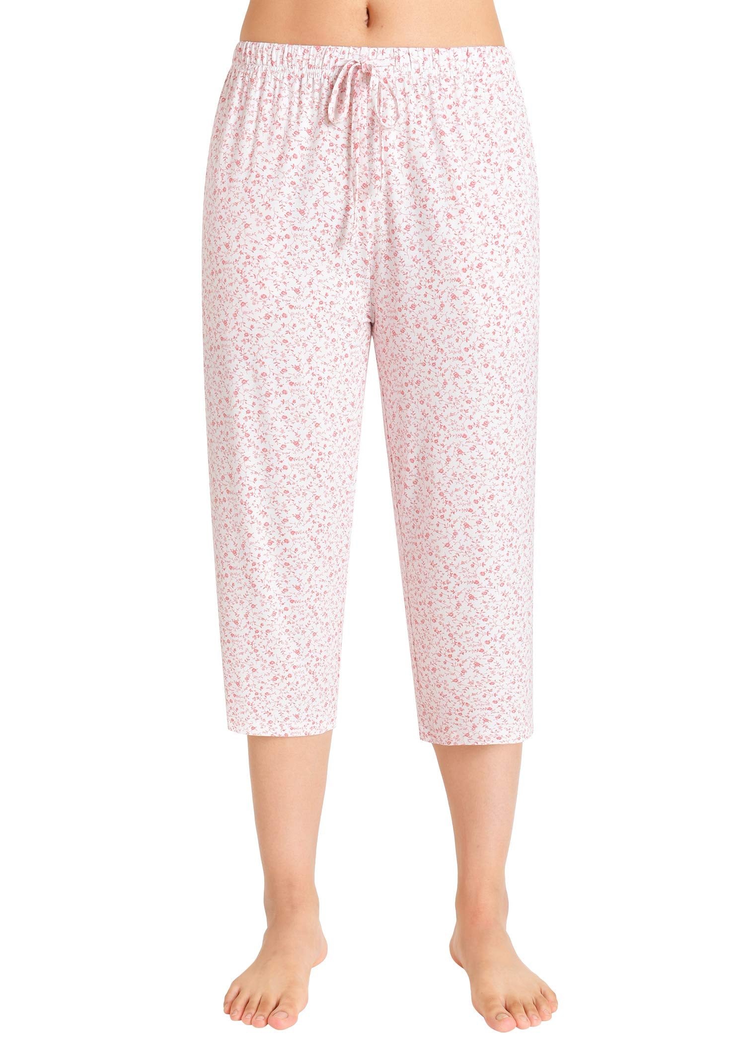 Just Love 100% Cotton Women's Capri Pajama Pants Sleepwear - Comfortable  and Stylish (Sleek Chevron - Black / Pink, 2X)