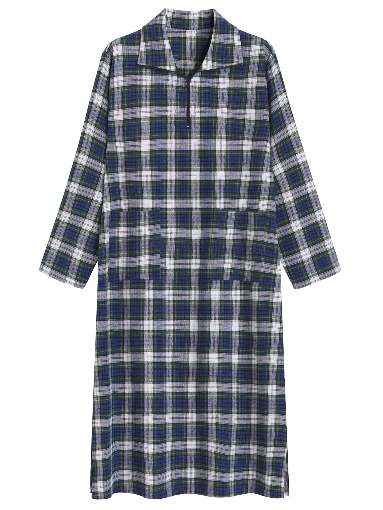 Women s Cotton Flannel Nightgown Long Sleeve Midi Nightgown Latuza