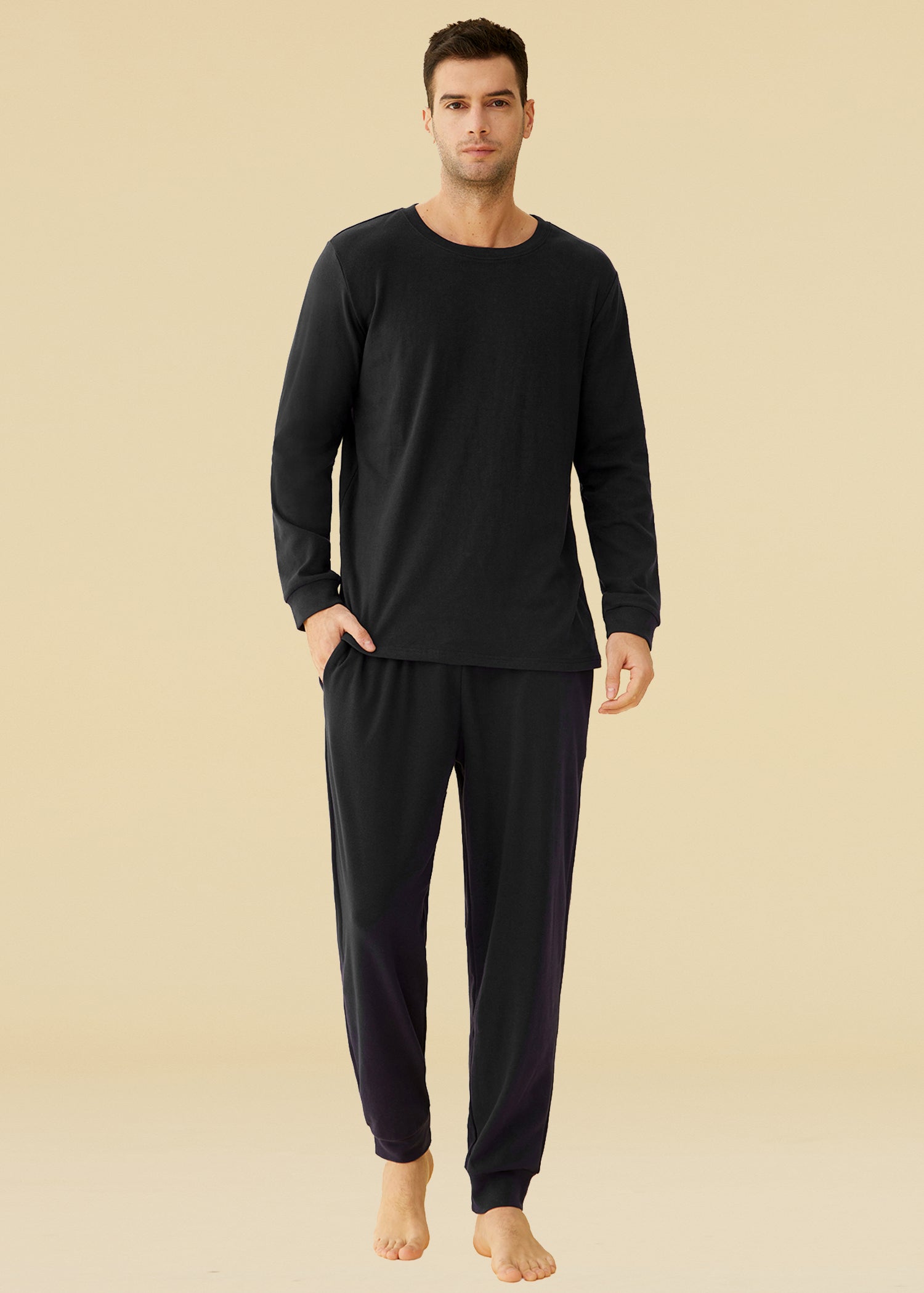 Sleep Jogger Long Pants Pajama Sleeves – Latuza Top Set Lounge Men\'s