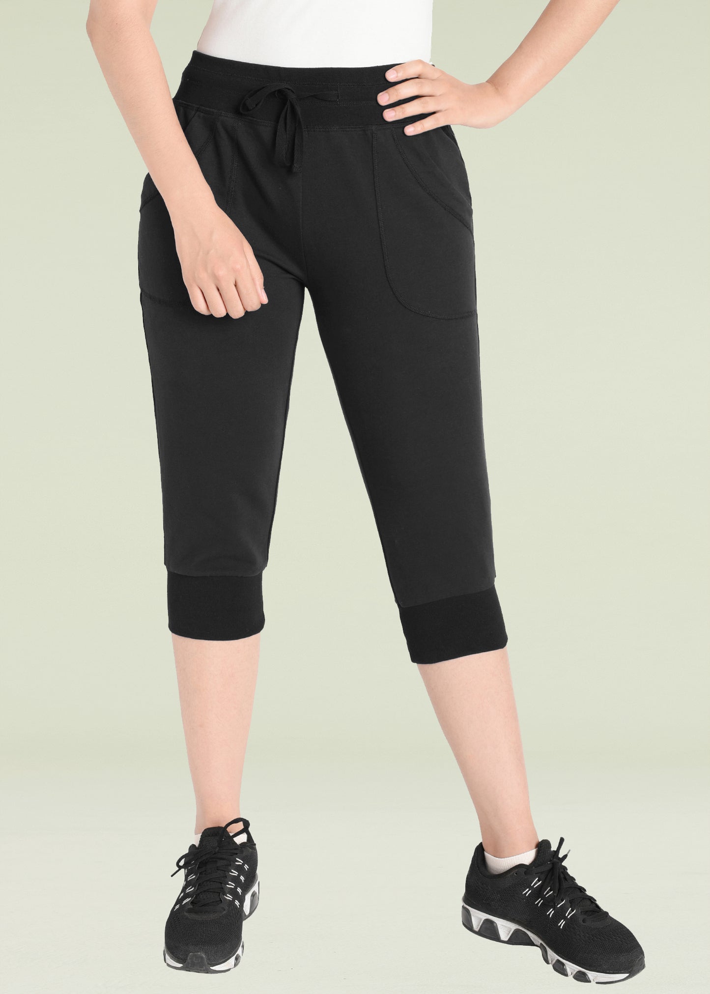 Women's Cotton Sweatpants Jersey Capri Pants with Pockets – Latuza