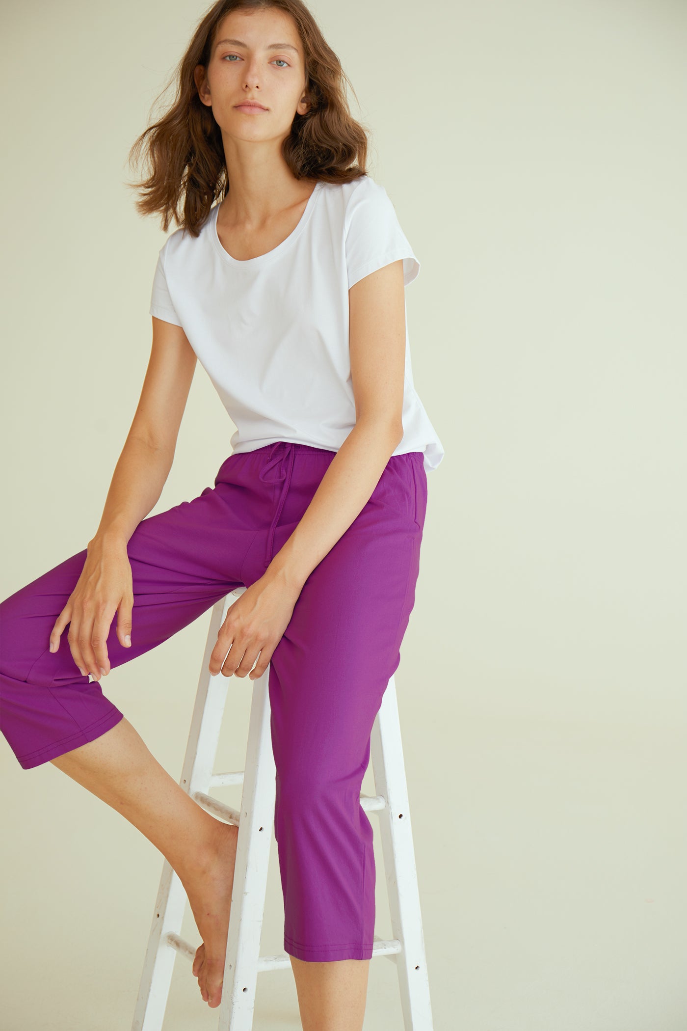 Buy LEXISLOVE Capris for Women Casual Summer Wide Leg Crop Pants