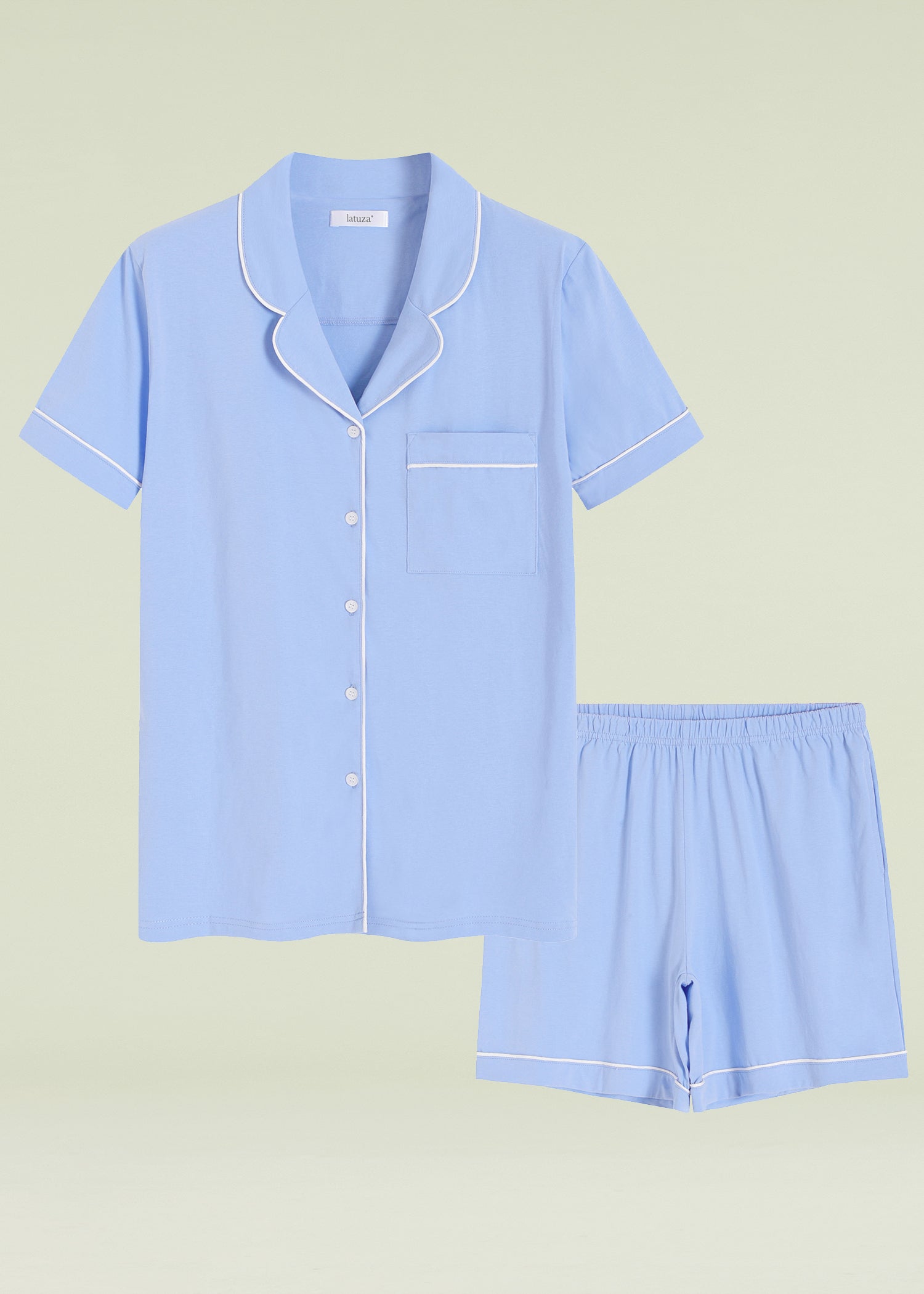 Cotton button best sale up pajama set