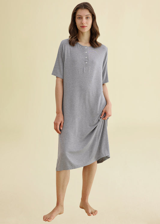 On Sale Candy Color Short Sleeve Sleepwear Women Faux Silk Viscose XL 4XL  Nightgown Elegant Noble Homewear Bust 145CM