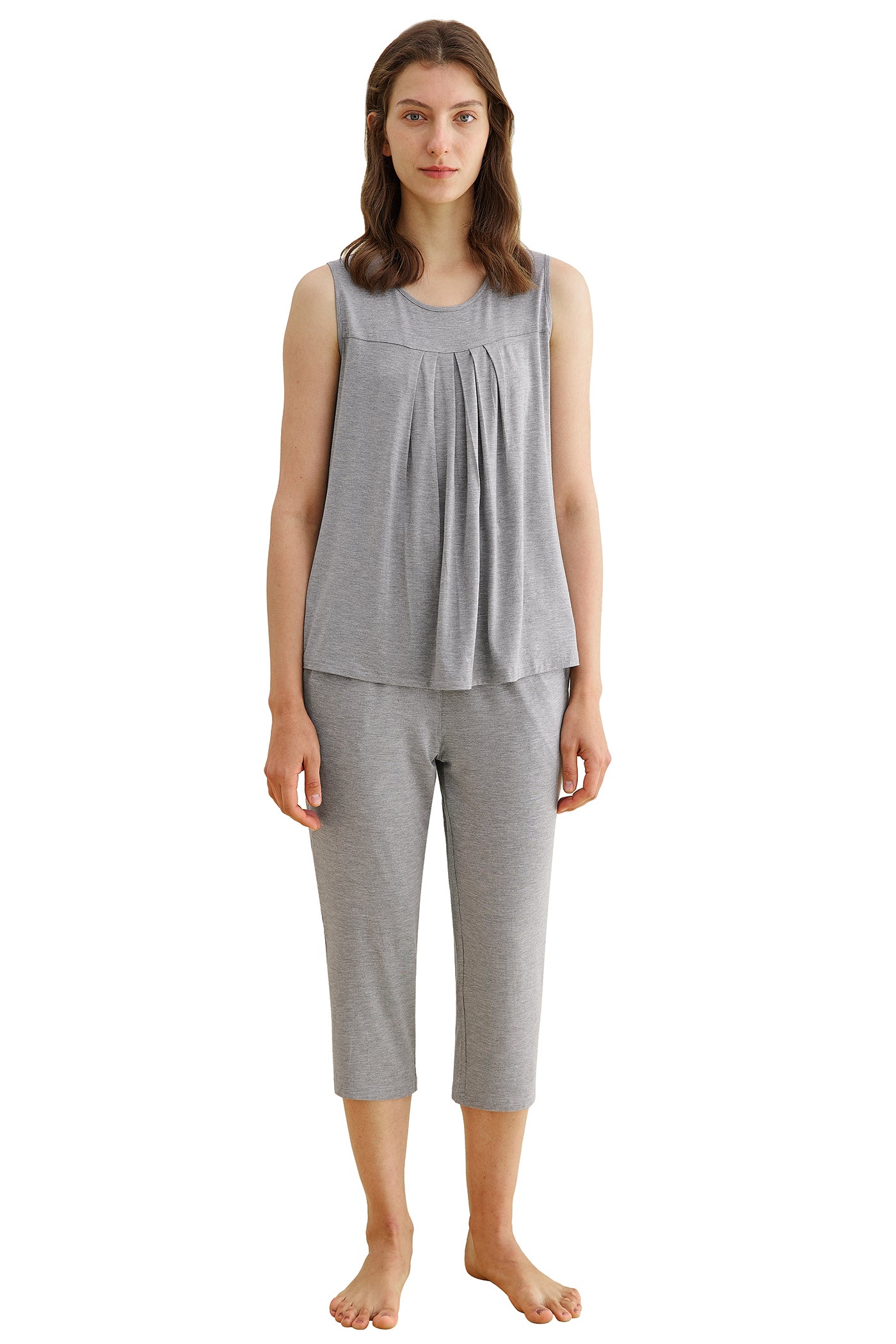 Cozy Capri Pajama Set - Gray 3X in Women's Cotton Pajamas