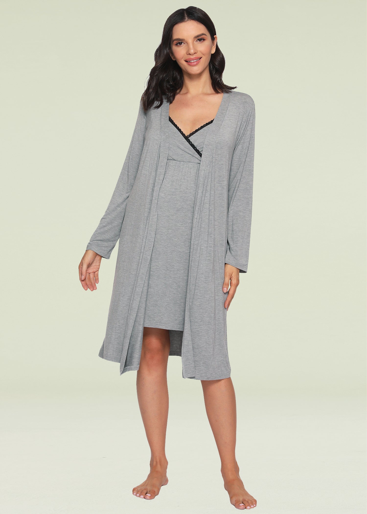 Nursing nightgown and robe set hot sale