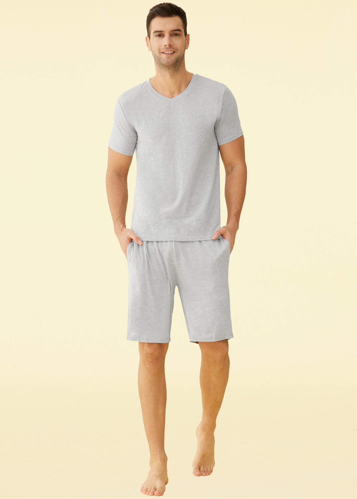 Men s Short Sleeves and Shorts Pajama Set Latuza