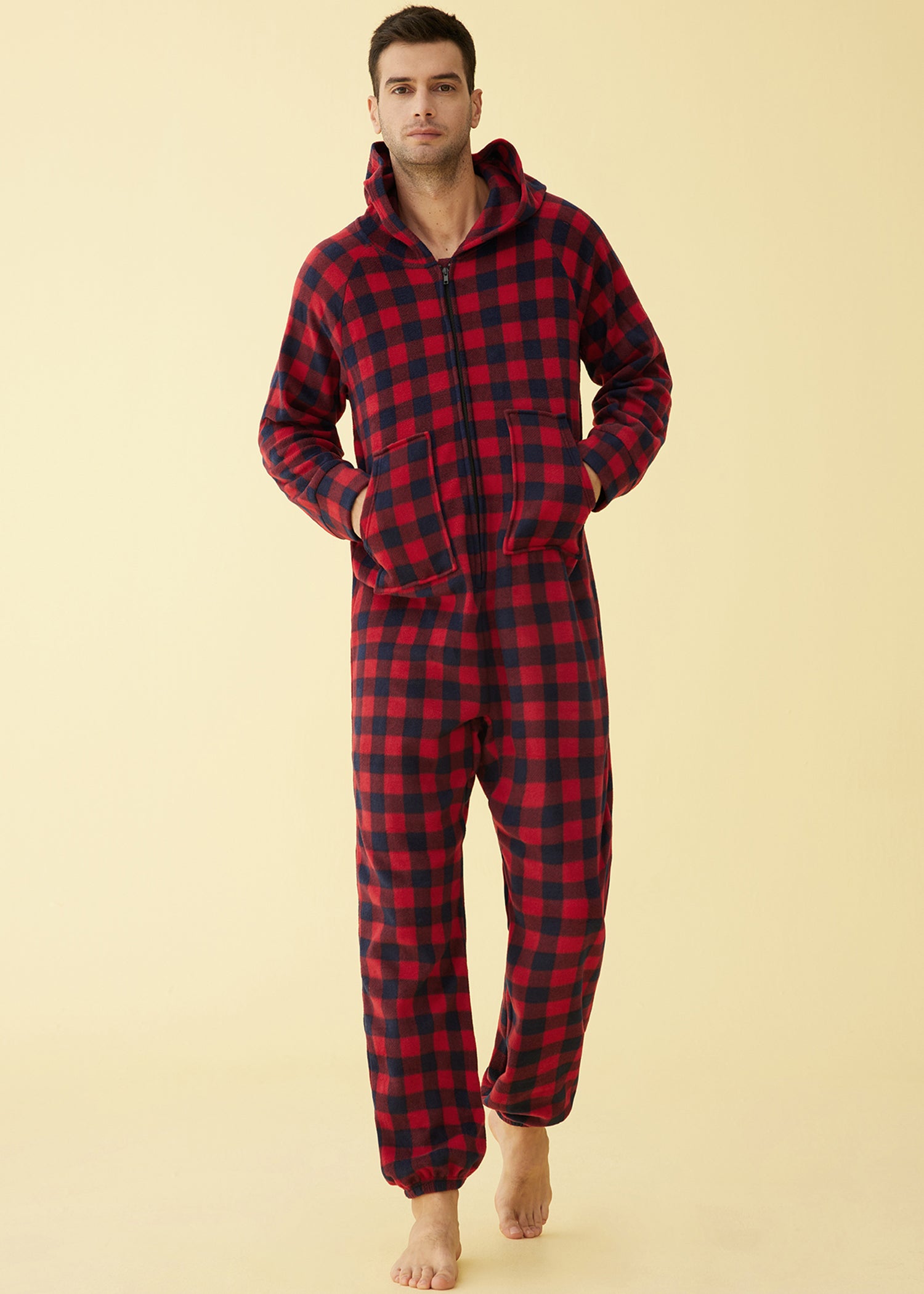 Buffalo check discount onesie for adults