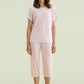 Latuza Women's Floral Short Sleeve Top with Capris Pajama Set