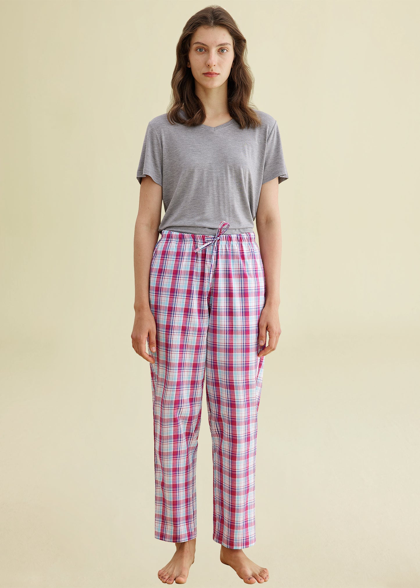 Women's Plaid Pajamas Pants Cotton Sleepwear with Pockets – Latuza